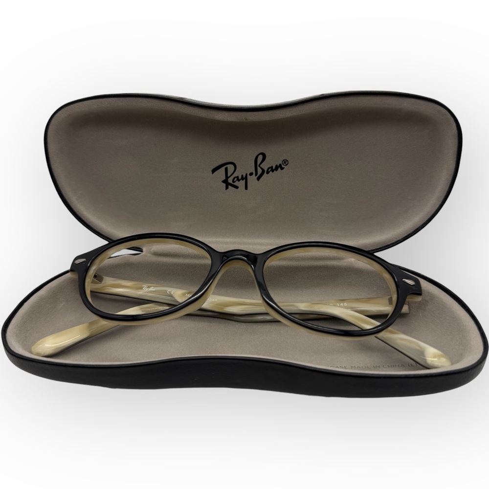 Ray-Ban Black and Cream‎ Frames and Case NO LENSES two-tone